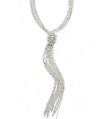 Loop your neckline with a shimmery lariat. This chic necklace by Alfani features a unique shot bead design crafted in silver tone mixed metal. Approximate length: 24 inches.