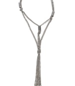 Rein in great style that makes a sassy statement. BCBGeneration's funky pendant necklace highlights two tassel drops crafted from multitudes of oxidized, silver tone mixed metal chains. Approximate length: 24 inches. Approximate drop: 2 inches.