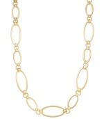 Illuminate your neckline with long and luxurious oval links. Lauren Ralph Lauren necklace features a chic design in gold tone mixed metal. Approximate length: 36 inches.