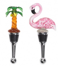 LS Arts Flamingo and Palm Tree Stopper Set