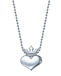 Personalize your jewelry box with this sterling silver chain necklace from Alex Woo. It's heart and crown charms have the requisite rock and roll edge, so wear it to finish a headlining look.