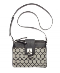 Although detailed with a classic 9 signature print, this crossbody from Nine West is a definite 10. An ultra organizational interior and polished silvertone hardware provide the perfect balance of fashion and function for an off-the-charts style.