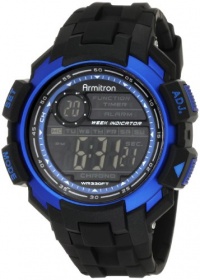 Armitron Men's 40/8258BLU Chronograph Black Resin Blue Accented Digital Watch