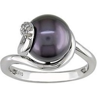 Sterling Silver Black FW Pearl Ring (9-10 mm)