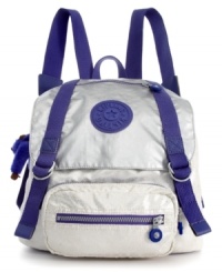 Make a splash on the way back to class with this sleek and almost too-cool-for-school backpack. Features super comfortable padded shoulder straps, plenty of pockets inside and out, and generous interior to stash laptop, books and other essentials with ease.