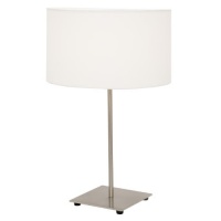 Home Design, Bergen Table Lamp with White Shade (Polished Steel)