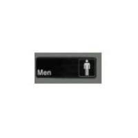 Winco Black Men Information Sign with Symbol 3 x 9 inch