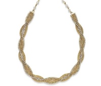 Alfani Necklace, 18 Gold-Tone Twist Crystal Necklace