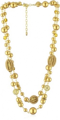 Carolee Gold Pearl Basics Adjustable Double Strand Necklace,16