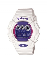 Casio Women's Baby G Shock Resistant- White and Purple - Multi Function Watch