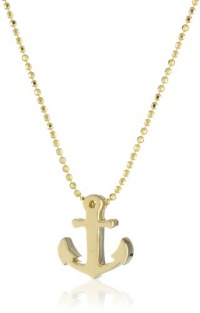 Alex Woo Little Seasons Yellow Gold Anchor Pendant Necklace