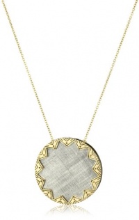 House of Harlow 1960 Two-Tone Engraved Sunburst Pendant Necklace