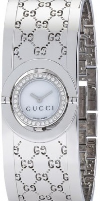 Gucci Women's YA112511 Twirl Small Steel Bangle Diamond Case Watch