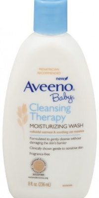 Aveeno Baby Cleansing Therapy Moisturizing Wash, 8 Ounce (Pack of 2)