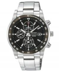 For the determined man, this classic chronograph timepiece watch works with extreme precision.