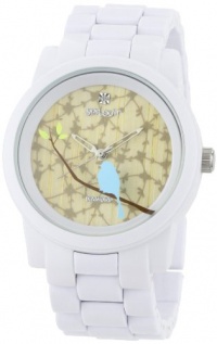 Sprout Women's ST5030TNWT Eco-Friendly Diamond Accented Dial and White Corn Resin Bracelet Watch