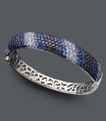 A myriad of blue hues sets a stylish mood. Balissima by Effy Collection's Shades of Sapphire Bangle features a gradation of round-cut sapphires (12-7/8 ct. t.w.) ranging in color from white to black. Set in sterling silver. Approximate diameter: 2-1/2 inches.