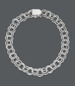 The perfect place to put your favorite charms. Rembrandt bracelet features a doubled link design in sterling silver. Approximate length: 7-1/2 inches.