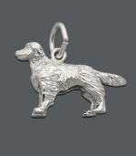 Dedicated to your most loyal, lovable friend. Charm by Rembrandt will make the perfect addition to your charm bracelet or necklace. Sterling silver charm features a playful Golden Retriever. Approximate drop: 3/4 inch.