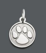 Portray your puppy love. This polished paw print charm by Rembrandt will make the perfect addition to your charm bracelet or necklace. Engravable charm crafted in sterling silver. Approximate drop: 3/4 inch.