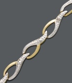 Let elegant style unfurl at your wrist. Victoria Townsend's luminous ribbon bracelet highlights round-cut diamond accents set in 18k gold over sterling silver. Approximate length: 7 inches.