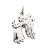 Touched by an angel: Rembrandt's winged angel charm lets your spiritual sensibility shine through. Engravable for personalized gift giving, it's made in sterling silver. Approximate drop: 1 inch.