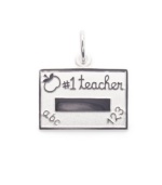 Pay homage to your favorite education professional with this #1 Teacher charm from Rembrandt. Engravable for personalized gift giving. Crafted in sterling silver. Approximate drop: 3/4 inch.