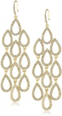 ABS By Allen Schwartz Pave Beach Gold-Tone Pave Chandelier Earrings