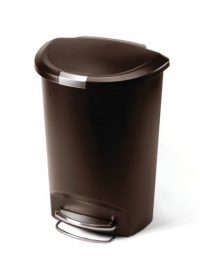 simplehuman 50L-Liter / 13-Gallon Semi-Round Step Trash Can, Mocha Plastic