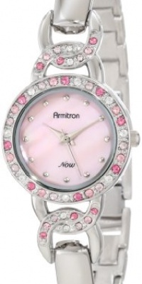 Armitron Women's 75/3954PMPS Pink Swarovski Crystal Accented Silver-Tone Bangle Watch