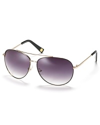 Stylish aviator style sunglasses from MICHAEL Michael Kors complement most face shapes. Finished with a double-bridge and logo detail at the temple.