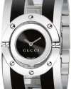 Gucci Women's YA112414 Twirl Medium Black and Transparent Acetate Bangle Watch