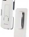 HHI Combo 3-in-1 Shell Protective Holster Case Set with Viewing Stand for iPhone 5 - White (Package include a HandHelditems Sketch Stylus Pen)