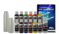 12 Createx Colors Airbrush Paint Set Basic Starter Kit - now includes (FREE) pack of 100 - 1 ounce paint mixing cups & Our FREE How-To Airbrush Book to help get you started, Published Exclusively by TCP Global.