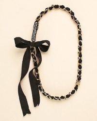 Juicy Couture Black & Gold Convertible Chain Link Necklace / Bracelet with Ribbon