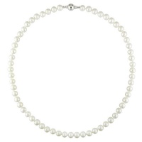 Sterling Silver 7-7.5mm Cutured Freshwater Pearl Necklace, 18