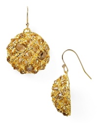 Alexis Bittar weaves together tone and texture on this pair of drop earrings, detailed with smokey quartz stones.