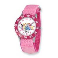 Disney Princess Kids Pink Velcro Band Time Teacher Watch