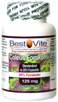 Coleus Forskohlii 125 mg - 20% Forskolin (120 Vegetarian Capsules) - Top Quality and backed by Clinical Studies.