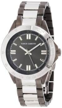 Vince Camuto Women's VC/5053GYTT Round Black Ion-Plated and Silver-Tone Bracelet Watch