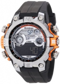 Armitron Men's 40/8251ORG Round Metalized Orange Accented Digital Sport Watch