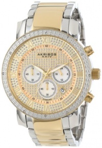 Akribos XXIV Men's AK439TT Grandiose Diamond Quartz Chronograph Gold Dial Watch