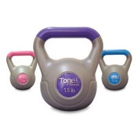 Tone Fitess 5, 10 & 15 Vinyl Cement Kettlebell Set