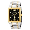 U.S. Polo Assn. Classic Men's USC80029 Two-Tone Rectangular Black Dial Link Watch