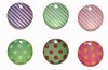 6 Pieces Polka Dots and Stripes 3D Semi-Circular Home Button Stickers for iPhone 5 4/4s 3GS 3G, iPad 2, iPad Mini, iTouch Green Purple Pink Red