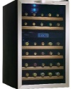 Danby DWC283BLS 3.5-Cu.Ft. 30-Bottle Free-Standing Wine Cooler, Black/Stainless