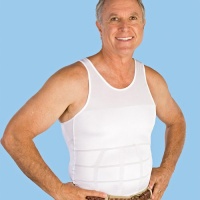 Men's Body Shaper Slimmer Waistline Firming Undershirt White