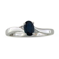 1/2ct Sapphire and Diamond Ring in Sterling Silver