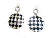 Hip & Edgy Silver Tone White & Black Shell Earrings