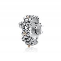 925 Sterling Silver Pandora Match Flower Ring Size 8